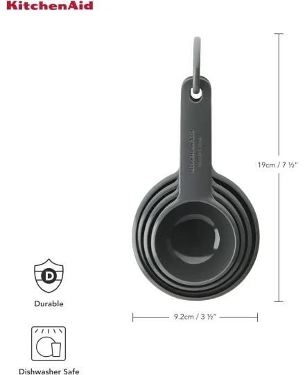 Set chávenas medidoras cinzentas da KitchenAid - Mimocook