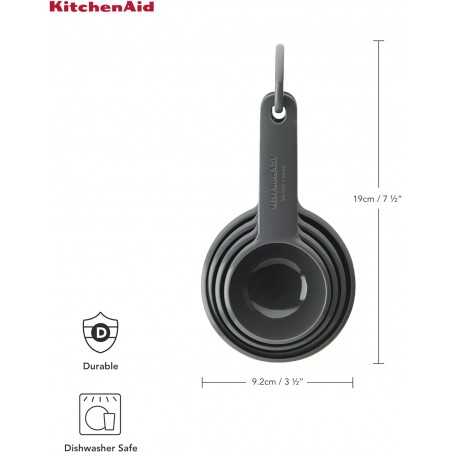 KitchenAid Juego de 4 Vasos Medidores - Gris Carbón - Mimocook