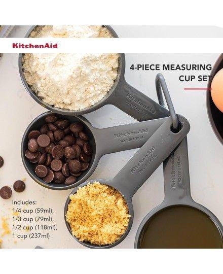 KitchenAid - Ensemble de 4 tasses à mesurer - Gris anthracite | KitchenAid | Mimocook