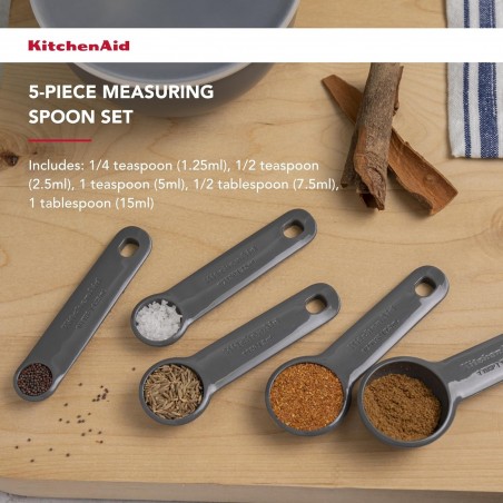 KitchenAid 5pc Measuring Spoon Set - Charcoal Grey - Mimocook