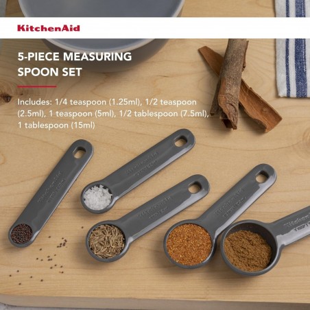 KitchenAid Juego de 5 Cucharas Medidoras - Gris Carbón - Mimocook