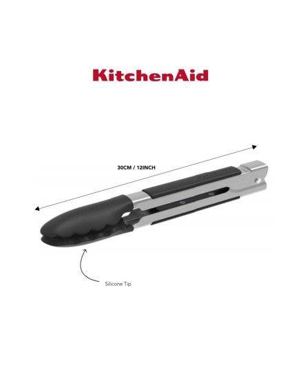 KitchenAid Silicone-Tipped Side-Locking Tongs, 30cm | KitchenAid | Mimocook
