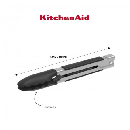 KitchenAid Pince à verrouillage latéral en silicone, 30cm - Mimocook
