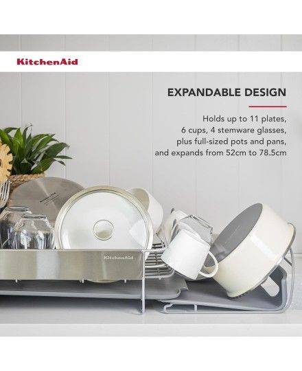 KitchenAid Portoir extensible pour le séchage de la vaisselle avec fixation pour la verrerie | KitchenAid | Mimocook