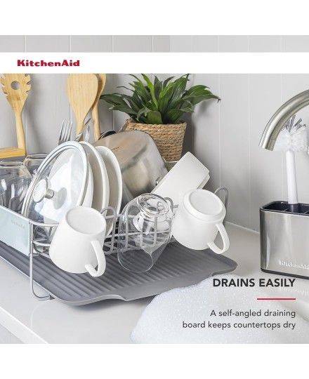 KitchenAid Portoir extensible pour le séchage de la vaisselle avec fixation pour la verrerie | KitchenAid | Mimocook