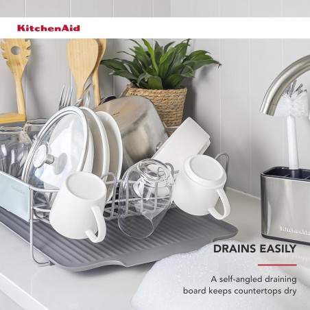 KitchenAid Expandable Dish-Drying Rack with Glassware Attachment - Mimocook