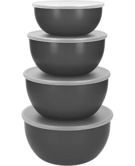 Set de taças preparação KitchenAid com tampas Cinzento - Mimocook
