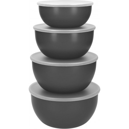 KitchenAid 4pc Meal Prep Bowls Set with Lids - Charcoal Grey