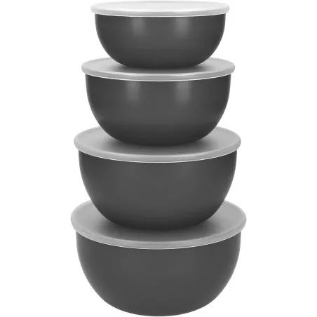 Set de taças preparação KitchenAid com tampas Cinzento - Mimocook