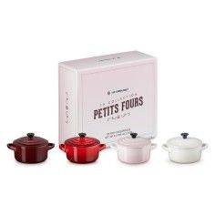 Set de 4 mini-cocottes cerise Metallics en céramique Le Creuset | Le Creuset | Mimocook