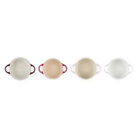 Set 4 mini cocottes Petit Fours de cerâmica Le Creuset