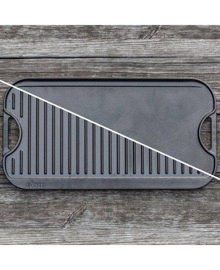 Lodge Plaque de cuisson en fonte Grill et plancha 51x27cm | Lodge | Mimocook