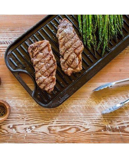 Lodge Plaque de cuisson en fonte Grill et plancha 51x27cm | Lodge | Mimocook