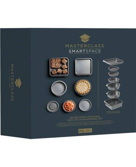 MasterClass Smart Space Stacking Seven Piece Non-Stick Roasting, Baking & Pastry Set | Kitchen Craft | Mimocook