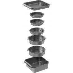 MasterClass Smart Space Stacking Seven Piece Non-Stick Roasting, Baking & Pastry Set