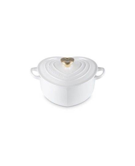 Cocotte Cœur en fonte émaillée avec bouton cœur Blanc Le Creuset | Le Creuset | Mimocook