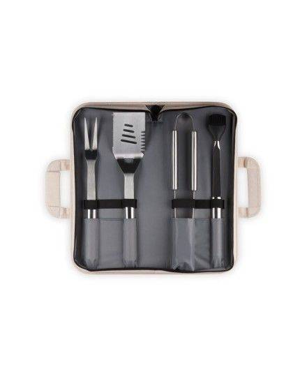 Juego de 4 utensilios de barbacoa de acero inoxidable con bolsa Le Creuset | Le Creuset | Mimocook