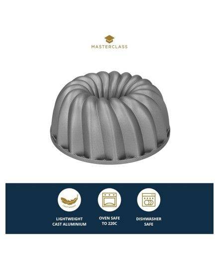 MasterClass Non-Stick Cast Aluminium Decorative Cake Tin, Swirl | Kitchen Craft | Mimocook