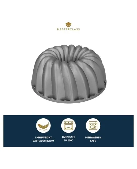 Forma de bolo decorativa em alumínio fundido antiaderente MasterClass Swirl - Mimocook
