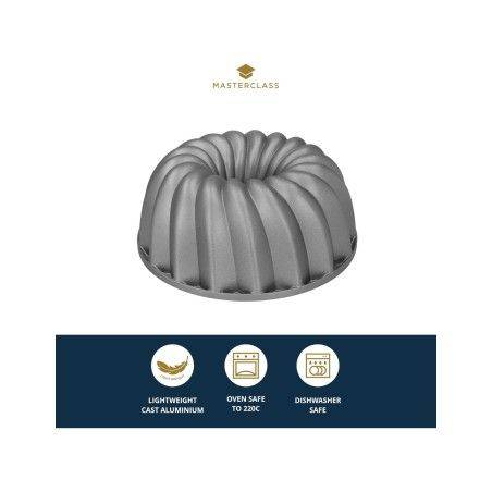 MasterClass Non-Stick Cast Aluminium Decorative Cake Tin, Swirl | Kitchen Craft | Mimocook