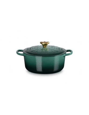 Cocotte com Relevos de Natal e Pega em Estrela 24cm Le Creuset