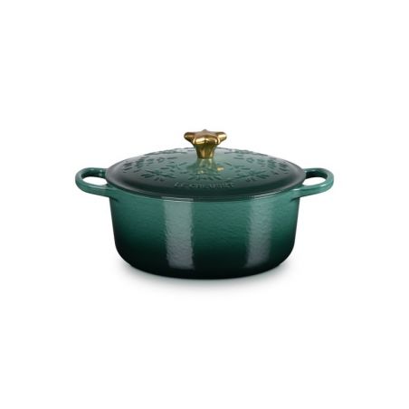 Cocotte com Relevos de Natal e Pega em Estrela 24cm Le Creuset