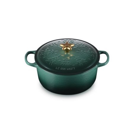 Cocotte com Relevos de Natal e Pega em Estrela 24cm Le Creuset