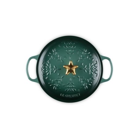Cocotte com Relevos de Natal e Pega em Estrela 24cm Le Creuset