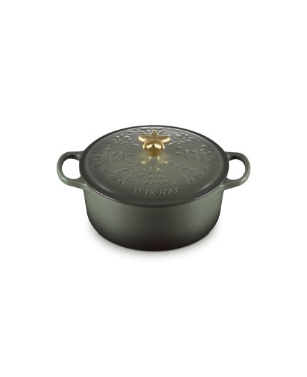 Cocotte com Relevos de Natal e Pega em Estrela 24cm Le Creuset | Le Creuset | Mimocook