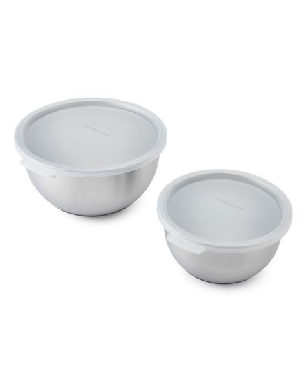 KitchenAid Juego de Cuencos de Mezcla de Acero Inoxidable con Tapas (2 Piezas) | KitchenAid | Mimocook