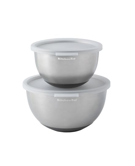 KitchenAid Rührschüsseln aus Edelstahl mit Deckeln (2-teiliges Set) | KitchenAid | Mimocook
