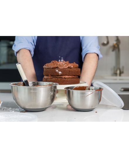 KitchenAid Stainless-Steel Mixing Bowls with Lids (Set of 2) | KitchenAid | Mimocook