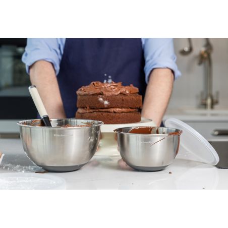 KitchenAid Stainless-Steel Mixing Bowls with Lids (Set of 2) | KitchenAid | Mimocook