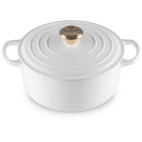Le Creuset 24cm Runder Bräter mit schwarzer Innenemaille aus Gusseisen