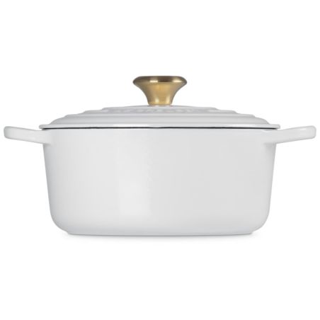 Le Creuset 24cm Runder Bräter mit schwarzer Innenemaille aus Gusseisen