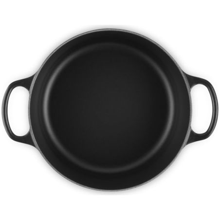 Le Creuset 24cm Runder Bräter mit schwarzer Innenemaille aus Gusseisen