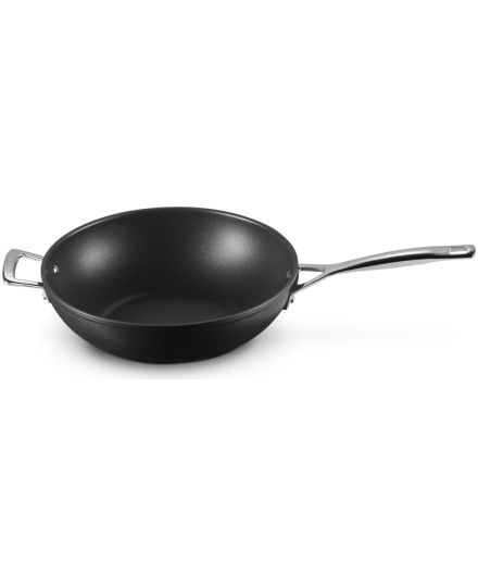 Sartén wok de aluminio antiadherente con asa de soporte Le Creuset