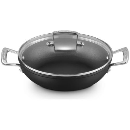 Cacerola baja de aluminio antiadherente con tapa de vidrio Le Creuset