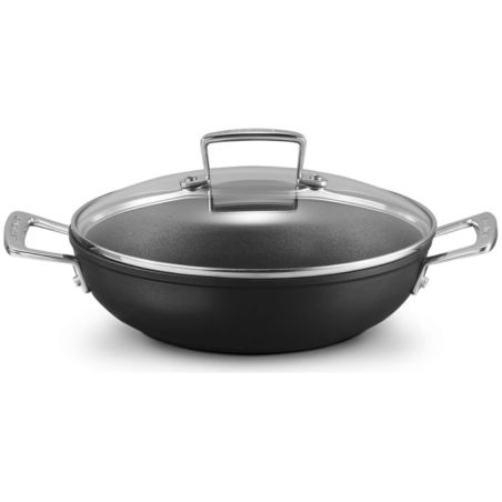 Cacerola baja de aluminio antiadherente con tapa de vidrio Le Creuset