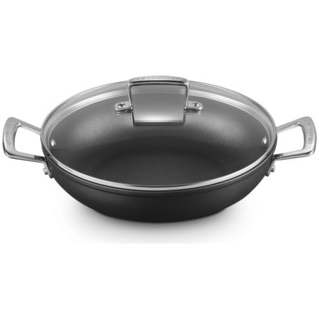 Cacerola baja de aluminio antiadherente con tapa de vidrio Le Creuset