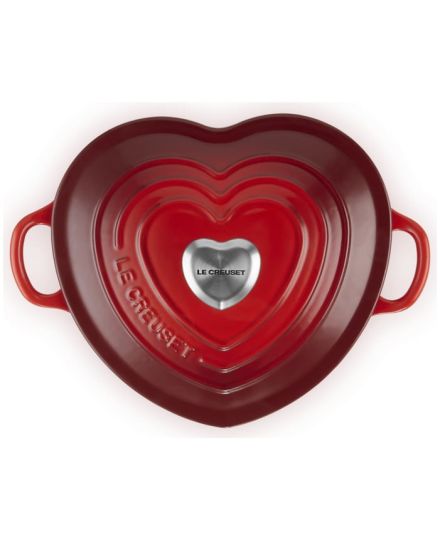Cocotte corazón de hierro fundido con pomo en forma de corazón Le Creuset