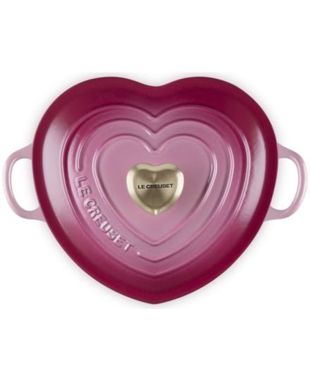 Cocotte Cœur en fonte émaillée avec bouton cœur Le Creuset