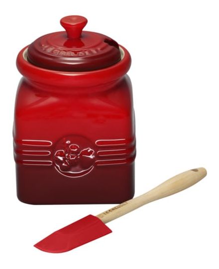 Le Creuset Stoneware Berry Jam Jar with Silicone Spreader | Le Creuset | Mimocook