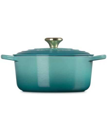Le Creuset 24cm Runder Bräter mit schwarzer Innenemaille aus Gusseisen