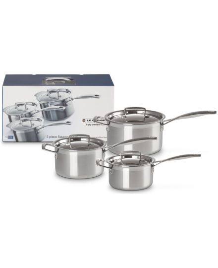 Conjunto de 3 tachos em inox da Le Creuset | Le Creuset | Mimocook