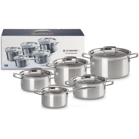 Le Creuset 5-teiliges Topfset aus 3-ply Edelstahl | Le Creuset | Mimocook