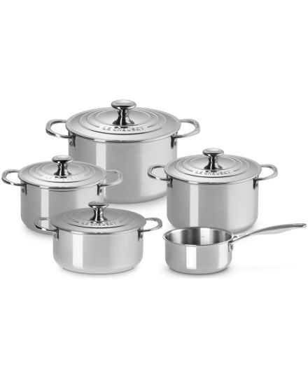 Le Creuset 3-Ply Plus Stainless Steel Saucepan Set - 5 Pieces | Le Creuset | Mimocook