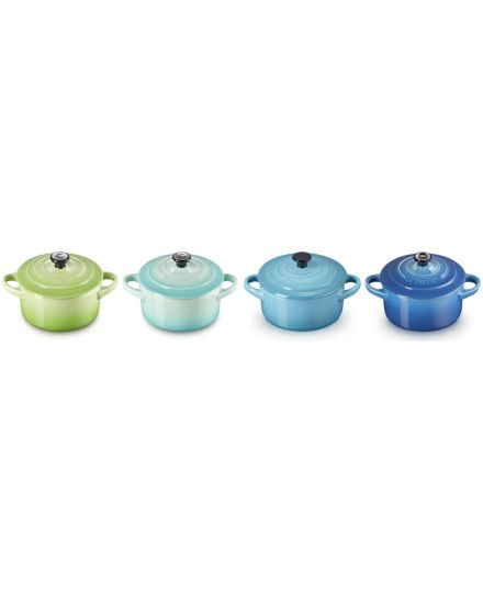 Le Creuset Set 4 Mini Cocottes Verde e Azul em Cerâmica de Grés | Le Creuset | Mimocook