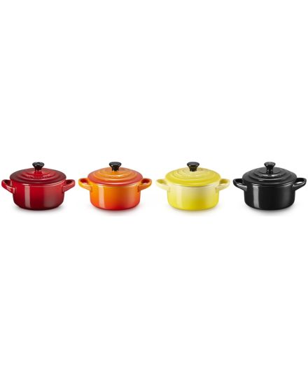 Le Creuset Set 4 Mini Cocottes Fogo e Chama em Cerâmica de Grés | Le Creuset | Mimocook