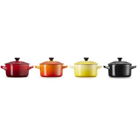 Le Creuset 4er-Set Mini Cocottes Feuer und Flamme aus Steinzeug | Le Creuset | Mimocook
